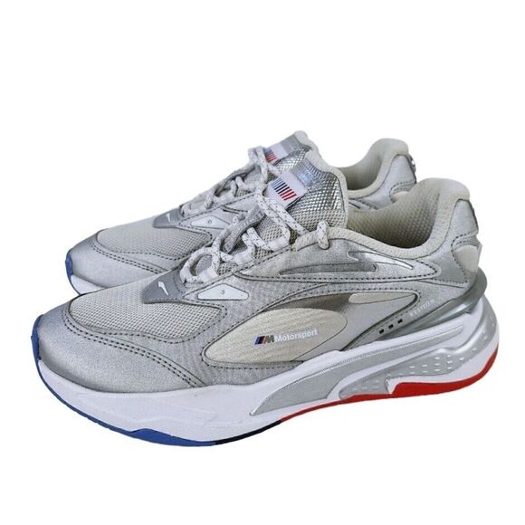 PUMA Big Kids Sz 5 BMW M Motorsport RS-Fast Sneakers Nimbus Cloud PUMA Silver - Picture 1 of 16